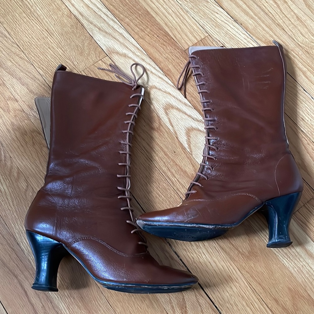 Repetto Brown Lace-up Boots with Side Zip size 8.5